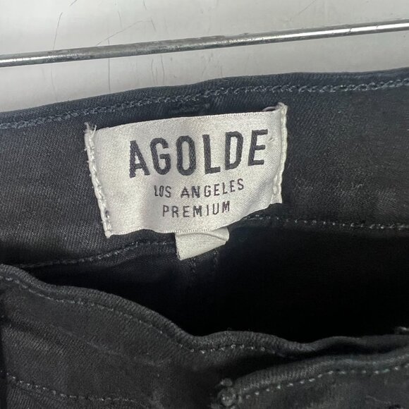 AGOLDE Filter Free Sophie Crop Jeans in Jet Skinny Black Size 25 EUC T2344 - Picture 6 of 12